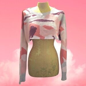 Skull Cashmere Arden Camo Skull Cashmere Sweater Cropped (Re-Worked) $345 Medium